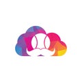 Moustache tennis ball cloud shape concept vector icon