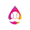 Moustache tennis ball drop shape concept vector icon