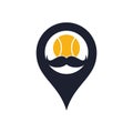 Moustache tennis ball gps shape concept vector icon