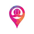 Moustache tennis ball gps shape concept vector icon