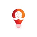 Moustache and volley ball bulb vector icon design.