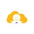 Moustache and volley ball cloud icon design.