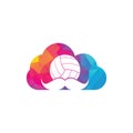 Moustache and volley ball cloud icon design.