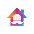 Moustache and volley ball home icon design