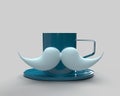 Moustache white color coffee cup