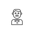 Moustached man line icon