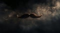 Moustaches Background In The Smoke For Father's Day Royalty Free Stock Photo