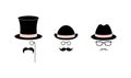 Moustaches, hats and glasses