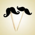 Moustaches with retro effect