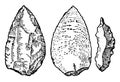 Mousterian Age stone implements vintage illustration