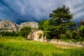 Moustiers Sainte Marie, Francie - June 16, 2018. French village view in Provence, France Royalty Free Stock Photo