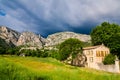 Moustiers Sainte Marie, Francie - June 16, 2018. French village view in Provence, France Royalty Free Stock Photo