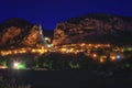 Moustiers Sainte Marie, small cozy french town in the heart of Provence, night view, France Royalty Free Stock Photo