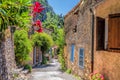 Moustiers Sainte Marie village with street in Provence, France Royalty Free Stock Photo