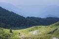 Moutain biker descending from Mozic hill