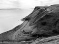 Moutain and sea, Highlands, Isle of Skye, Black and white Royalty Free Stock Photo