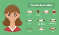 Mouth animation for a girl, female pronunciation