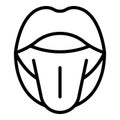 Mouth animation icon outline vector. Lip pronunciation