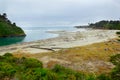 Mouth of Big river in Mendocino county, California, USA. Royalty Free Stock Photo
