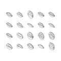 mouth character animation isometric icons set vector