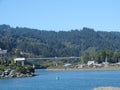 Mouth of the Chetco river, looking upriver from ocean