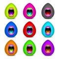 Mouth color open vector icon lips
