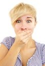 Mouth covering Royalty Free Stock Photo