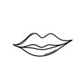 Mouth Doodle vector icon. Drawing sketch illustration hand drawn cartoon line eps10 Royalty Free Stock Photo