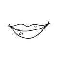 Mouth Doodle vector icon. Drawing sketch illustration hand drawn cartoon line eps10 Royalty Free Stock Photo