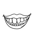 Mouth Doodle vector icon. Drawing sketch illustration hand drawn cartoon line eps10 Royalty Free Stock Photo