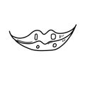 Mouth Doodle vector icon. Drawing sketch illustration hand drawn cartoon line eps10 Royalty Free Stock Photo