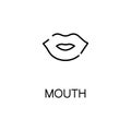 Mouth flat icon or logo for web design.