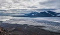 The mouth of a glacier from the top