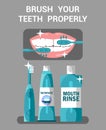 Mouth Hygiene Motivational Vector Poster Concept Royalty Free Stock Photo