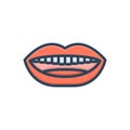 Color illustration icon for Mouth, cavity and tongue