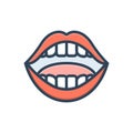 Color illustration icon for Mouth, face and maw