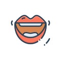 Color illustration icon for Mouth, maw and kisser