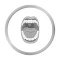 Mouth icon in monochrome style isolated on white background. Organs symbol stock vector illustration. Royalty Free Stock Photo