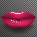 Mouth lips female stylish fashion mockup transparent background design vector illustration