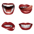 mouth and lips gesture collection. Vector illustration decorative design Royalty Free Stock Photo