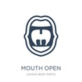 mouth open icon in trendy design style. mouth open icon isolated on white background. mouth open vector icon simple and modern
