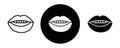 Mouth outline icon collection or set. Mouth Thin vector line art Royalty Free Stock Photo