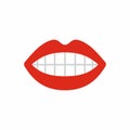 Mouth with red lips simple vector illustration Royalty Free Stock Photo