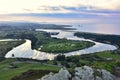 Mouth of the river in a beautiful meander