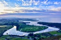 Mouth of the river in a beautiful meander