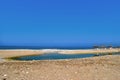 Mouth of the river Nahr Ibrahim s in front of the sea  Lebanon Royalty Free Stock Photo