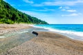 Mouth of the river to the sea on Playa Sana Rafael Beach, Barahona, Dominican Republic Royalty Free Stock Photo