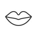 Mouth simple outline vector icon, organ related