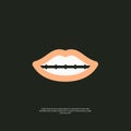 mouth and teeth flat design logo