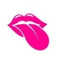 Mouth and tongue vector icon